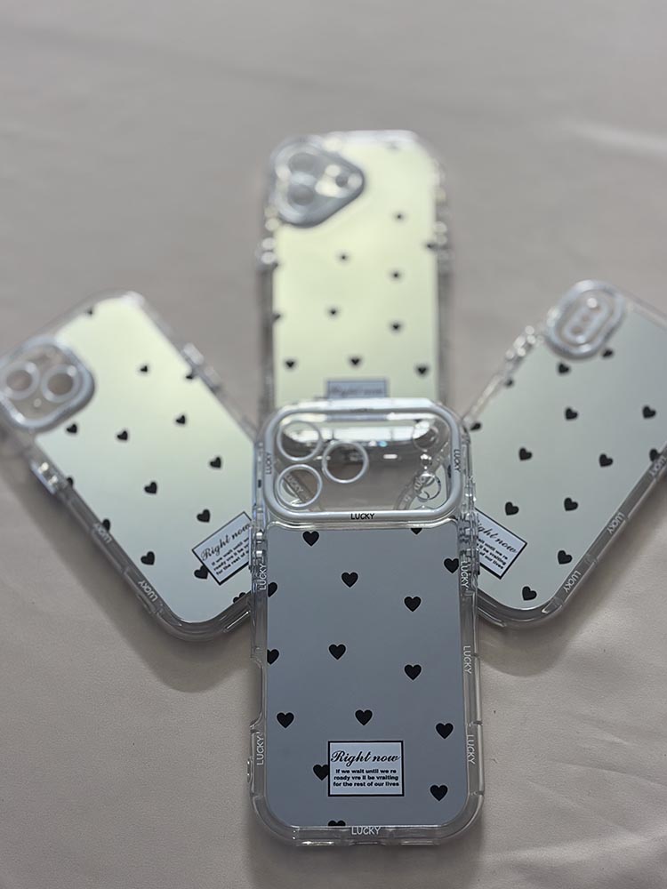 قاب-گوشی-نقره-ای-با-طرح-قلب-مشکی-سامسونگ-آیفون-