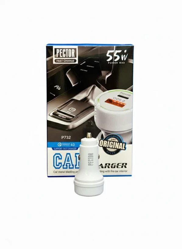 شارژر-فندکی-سوپر-فست-شارژ-خودرو-مدل-Pector-P732-55W-